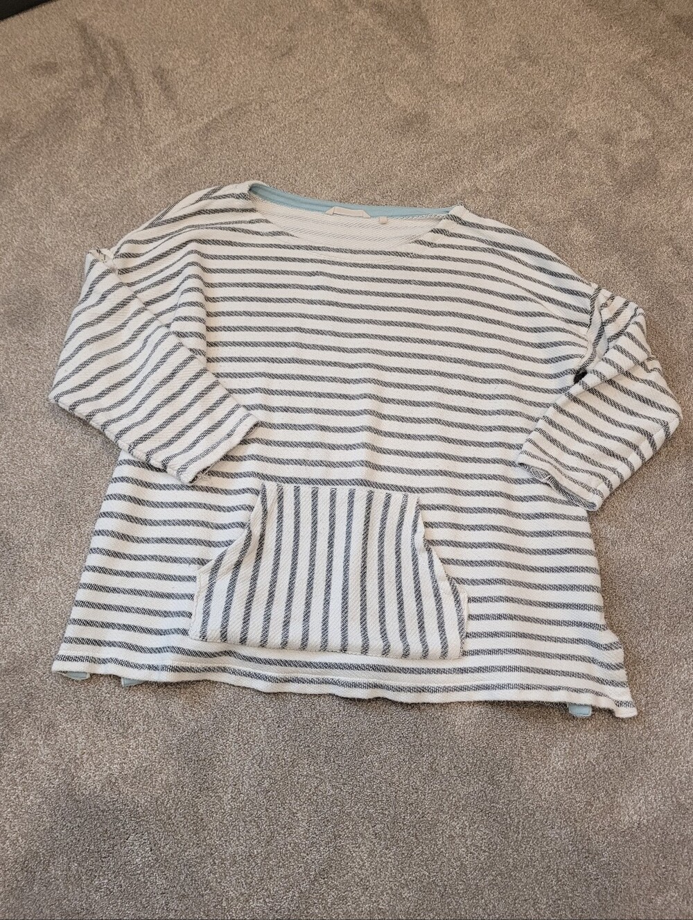 Soft Surroundings Cream & Light Blue Striped Pullover Tunic Size 3X - Picture 2 of 7
